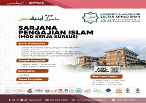 SARJANA PENGAJIAN ISLAM (KERJA KURSUS) (N/0224/7/0043) (03/31) (MQA/PA16268)